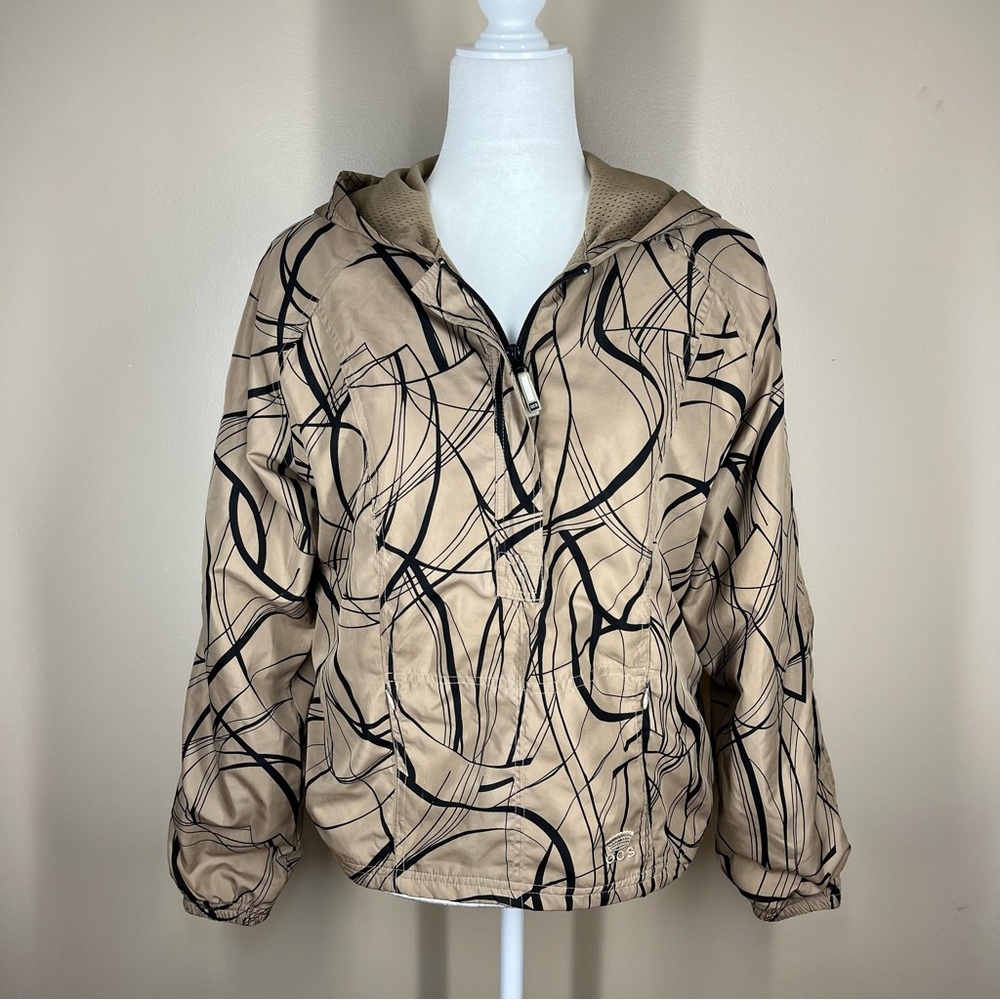 Vintage Abstract Retro Oleg Cassini Sport Pullover Windbreaker Women’s Small